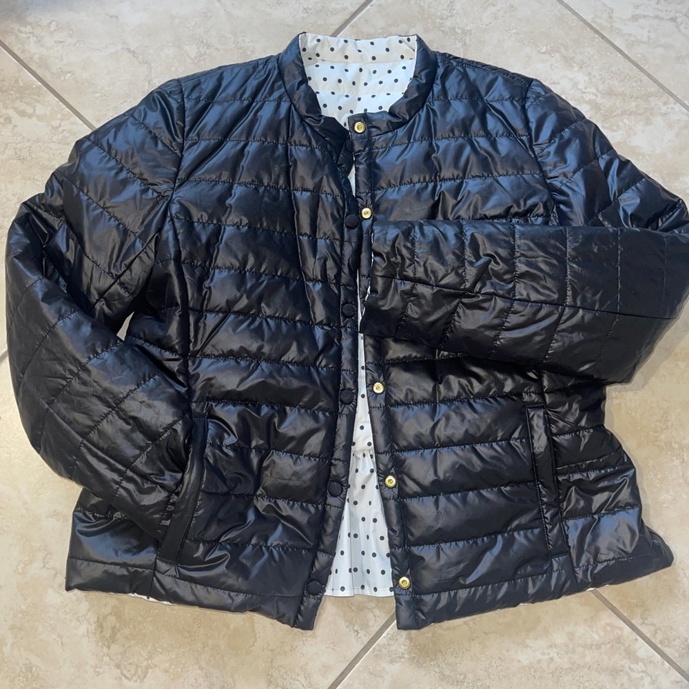 NWOT Kate Spade Reversible Coat w/ Frill Back Detail